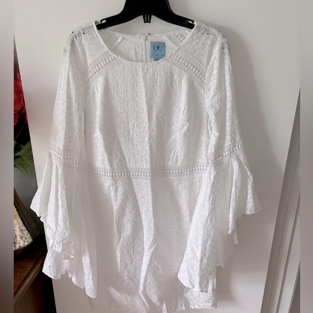 Gorgeous White Bell Sleeve Dress